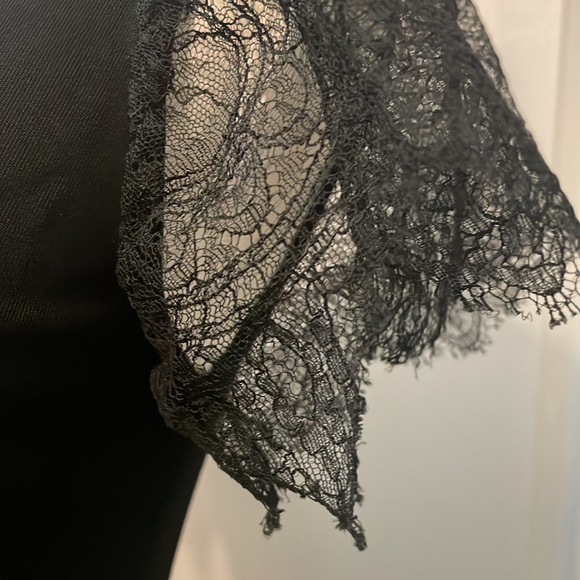 VERSACE JEANS Vintage 90’s Little Black Dress Elegant Midi Lace bombshell - Picture 4 of 7